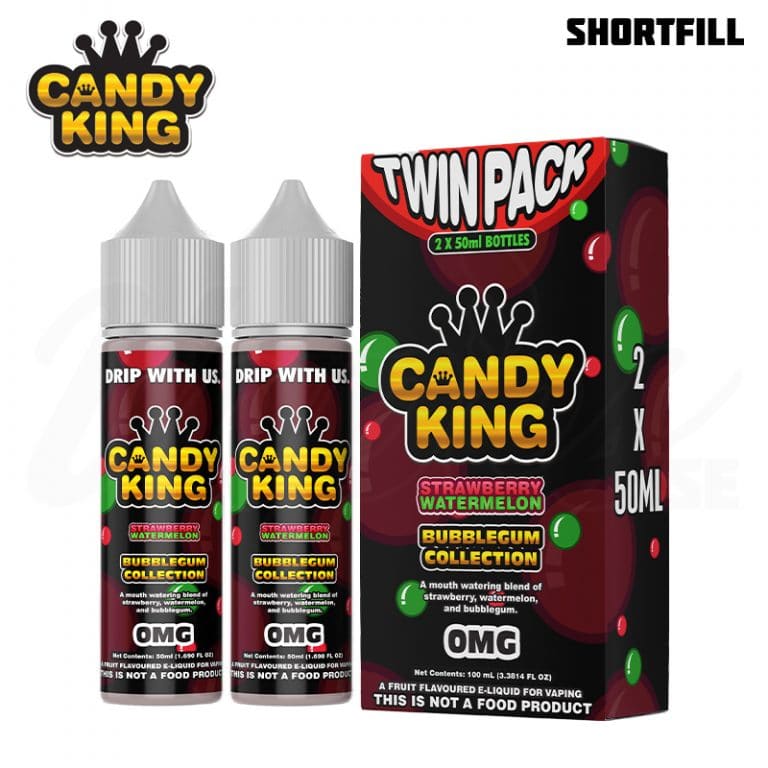 Candy King Strawberry Watermelon Bubblegum Shortfill Vapes.se